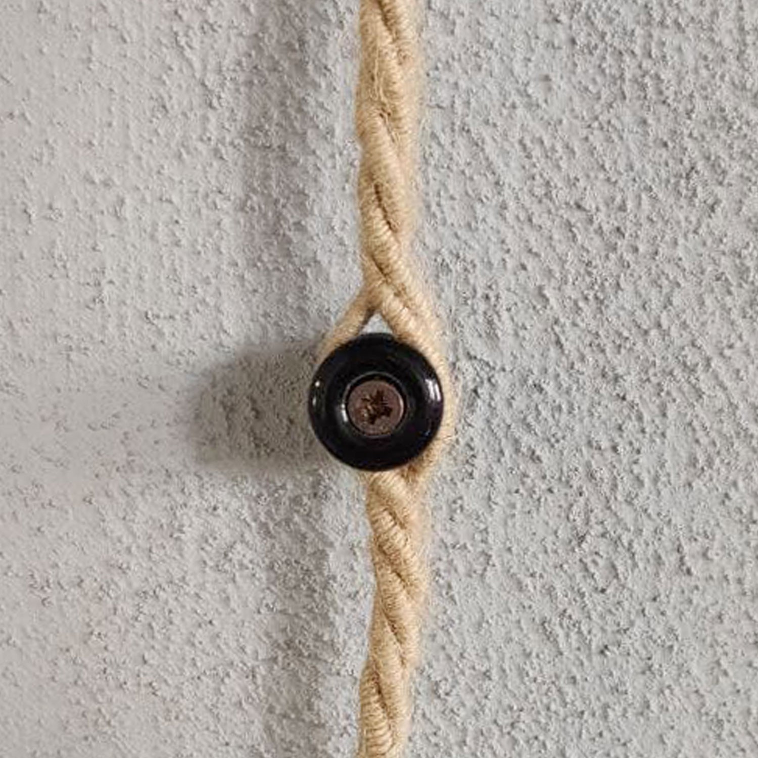 Geïsoleerde porseleinen muurbevestiging voor gevlochten textielkabel, 18mm - 2 stuks