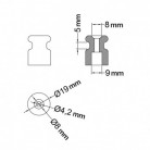 Geïsoleerde porseleinen muurbevestiging voor gevlochten textielkabel, 18mm - 2 stuks