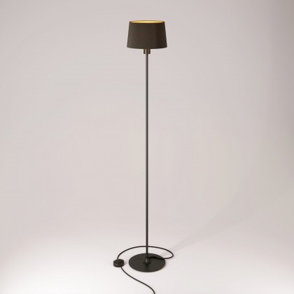 MAG-Y vloerlamp met ronde metalen voet en Athena kap - zwart