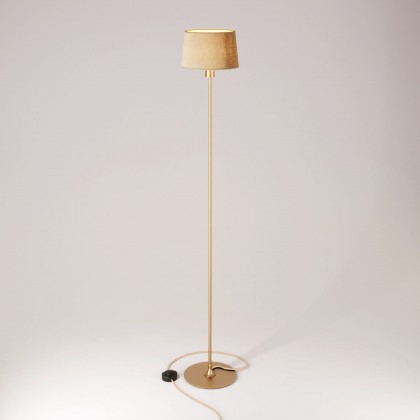 MAG-Y vloerlamp met ronde metalen voet en Athena kap - geborsteld brons