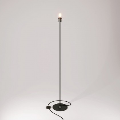 MAG-Y vloerlamp met ronde metalen voet met fitting voor lampenkap - zwart