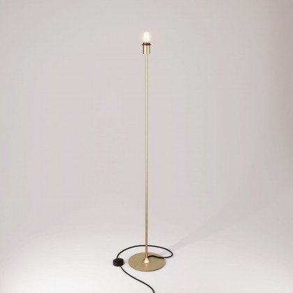 MAG-Y vloerlamp met ronde metalen voet met fitting voor lampenkap - geborsteld brons