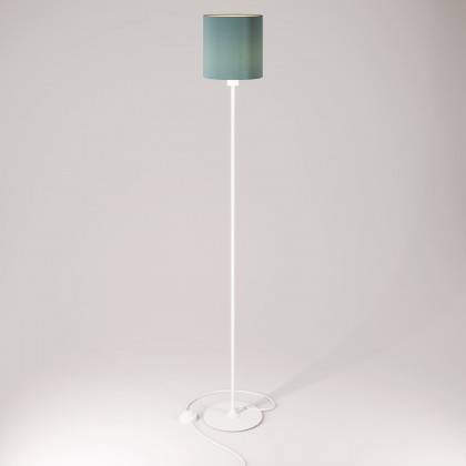 MAG-Y vloerlamp met ronde metalen voet en Cilindro M kap - mat wit