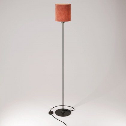 Lampadaire MAG-Y avec base ronde en métal et abat-jour Cilindro M - Noir