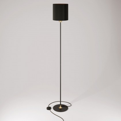 Lampadaire MAG-Y avec base ronde en métal et abat-jour Cilindro M - Bronze satiné