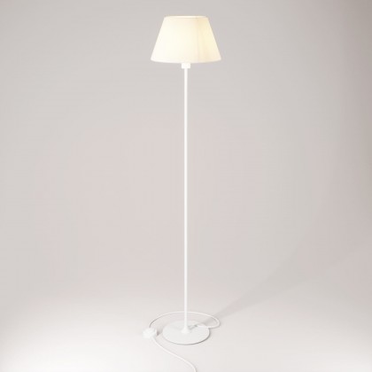 Vloerlamp MAG-Y met ronde metalen voet en kap Impero M - mat wit