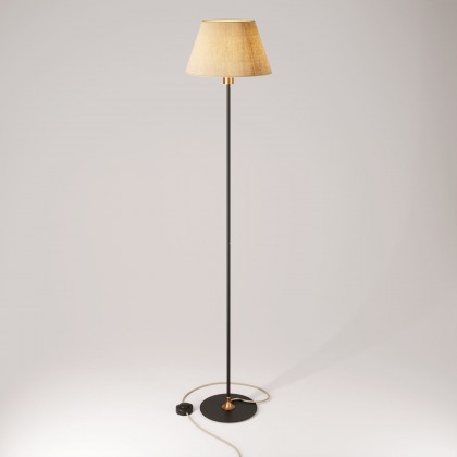Lampadaire MAG-Y avec base ronde en métal et abat-jour Impero M - Bronze satiné