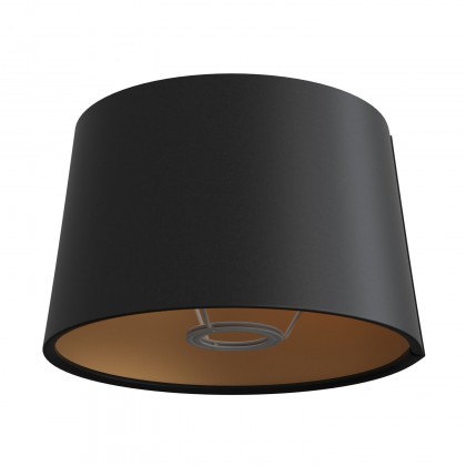 Abat-jour Athena avec culot E27 pour lampe de table - Made in Italy - Cinette noire - dorée