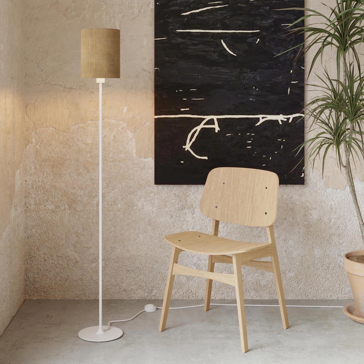 Cilindro M stoffen lampenkap met E27 fitting - Made in Italy