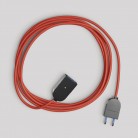 Rallonge électrique avec câble textile rouge brillant 2P 10A Fabriqué en Italie