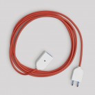 Rallonge électrique avec câble textile rouge brillant 2P 10A Fabriqué en Italie