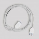 Rallonge électrique avec câble textile blanc brillant 2P 10A Fabriqué en Italie