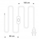 Câblage pour lampe avec cordon en lin gris 1,80 m