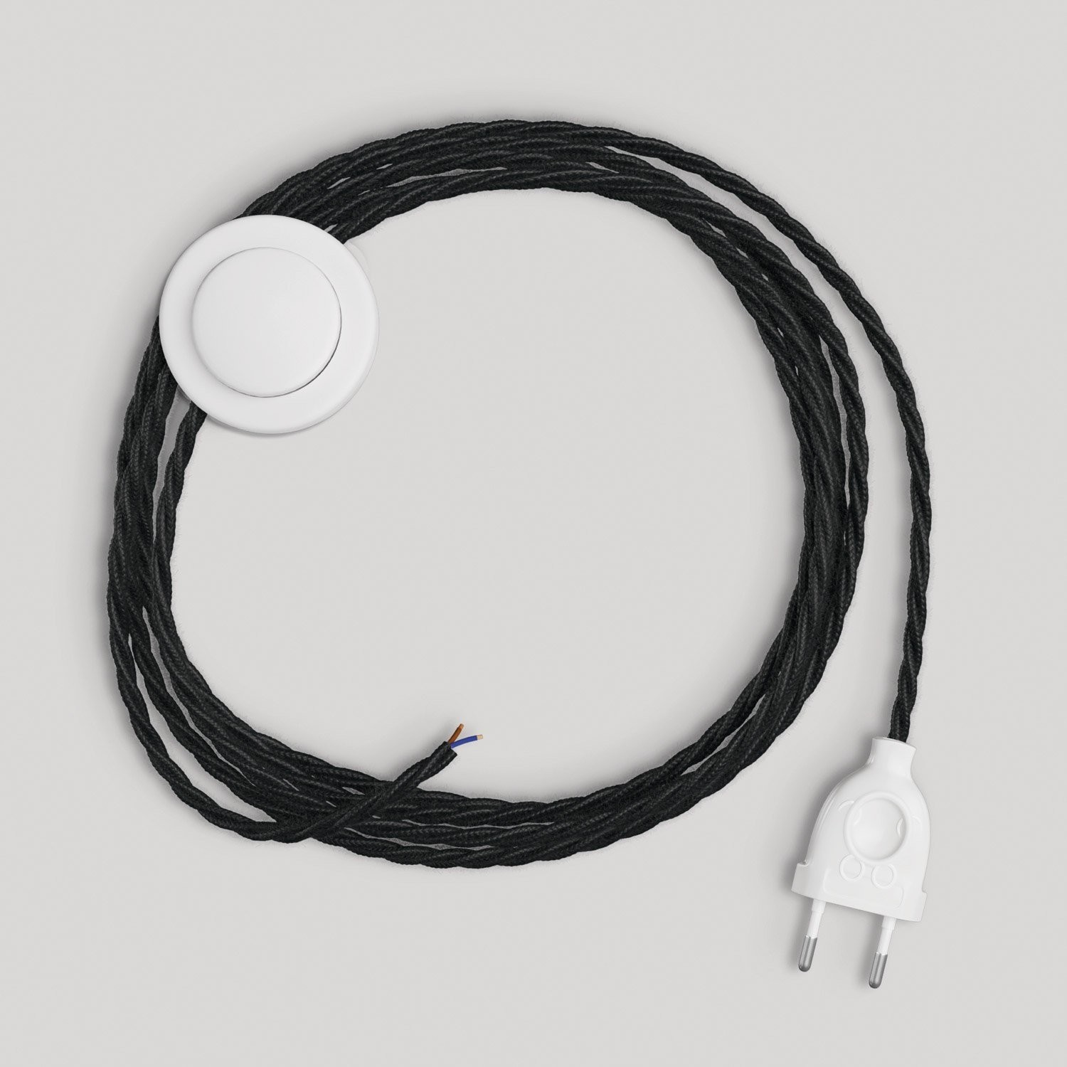 Bedrading voor lamp met zwarte gevlochten kabel 3 m