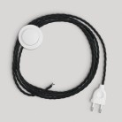 Bedrading voor lamp met zwarte gevlochten kabel 3 m