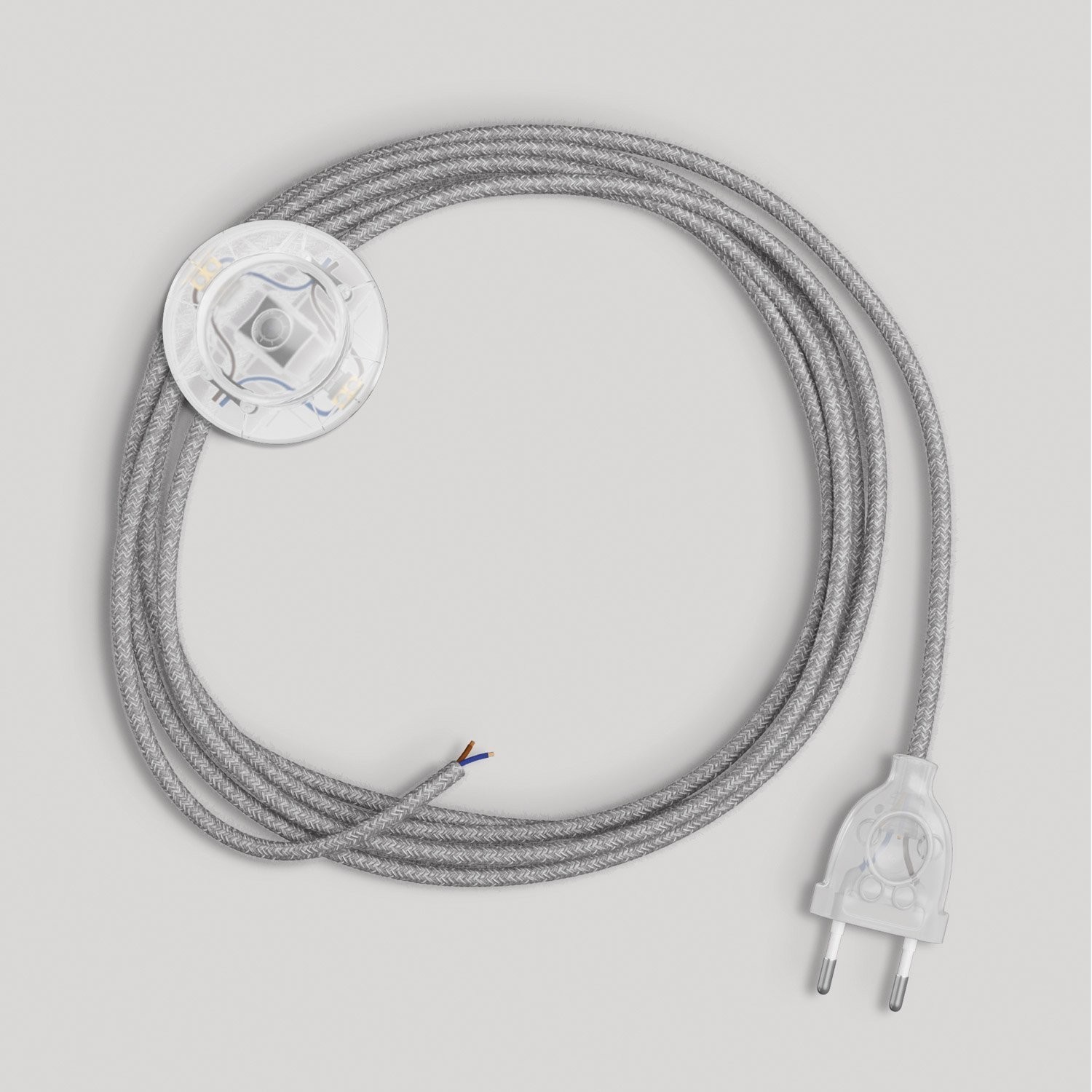 Bedrading voor lamp met grijze linnen kabel 3 m