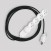 Franse stekkerdoos met glanzend zwarte stofkabel en Schuko-plug met comfortring