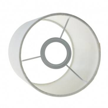 Abat-jour cylindrique en tissu avec culot E27, diamètre 15cm H18cm - 100% Made in Italy