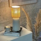 Abat-jour cylindrique en tissu avec culot E27, diamètre 15cm H18cm - 100% Made in Italy