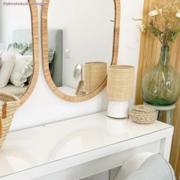 Abat-jour cylindrique en tissu avec culot E27, diamètre 15cm H18cm - 100% Made in Italy