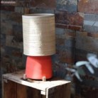 Abat-jour cylindrique en tissu avec culot E27, diamètre 15cm H18cm - 100% Made in Italy