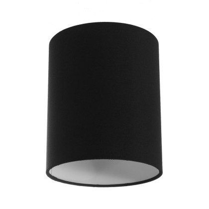 Abat-jour cylindrique en tissu avec culot E27, diamètre 15cm H18cm - 100% Made in Italy - zwart canvas