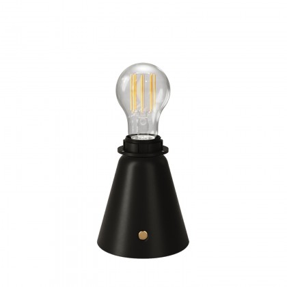 Draagbare en oplaadbare Cables11 lamp met druppel lampbol geschikt voor lampenkap - zwart
