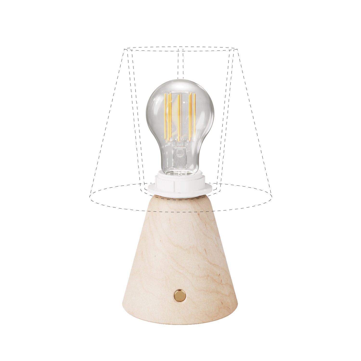 Draagbare en oplaadbare Cables11 lamp met druppel lampbol geschikt voor lampenkap