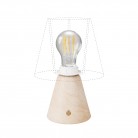 Draagbare en oplaadbare Cables11 lamp met druppel lampbol geschikt voor lampenkap
