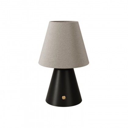 Draagbare en oplaadbare Cabless11 lamp met druppel lichtbol en lampenkap - zwart