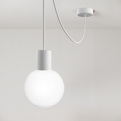 Lampe d'extérieur suspendue EIVA IP65 avec abat-jour incassable Unbreak-a-Ball - Blanc