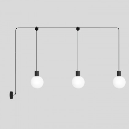 Lampe d'extérieur EIVA IP65 à 3 chutes avec abat-jour incassable Unbreak-a-Ball - Noir