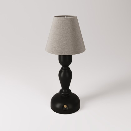 Cabless14 draagbare oplaadbare lamp met druppelvormige lichtbron en kap - zwart