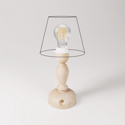 Cabless14 draagbare en oplaadbare lamp met druppelvormige lichtbron en fitting voor lampenkap - neutraal