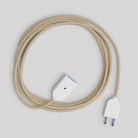 Verlengsnoer met jute neutraal 2P 10A Made in Italy