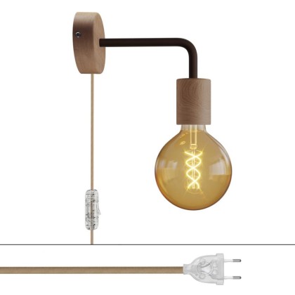 Spostaluce houten lamp met gebogen arm - neutraal - roest