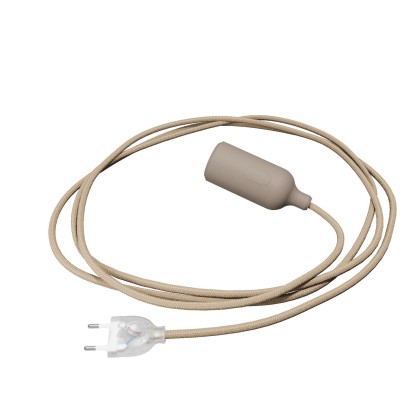 Siliconen draadlamp met schakelaar en stekker - Desert Brown