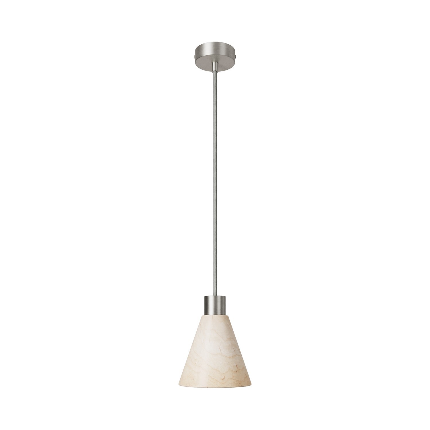 Hanglamp met kegelvormige houten lampenkap