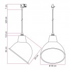 Raillamp met Broadway lampenkap