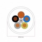 DALI textielelektriciteitskabel 5x0,75 mm² in grijs gemêleerd linnen - decoratieve kabel voor verlichtingsinstallaties RN02