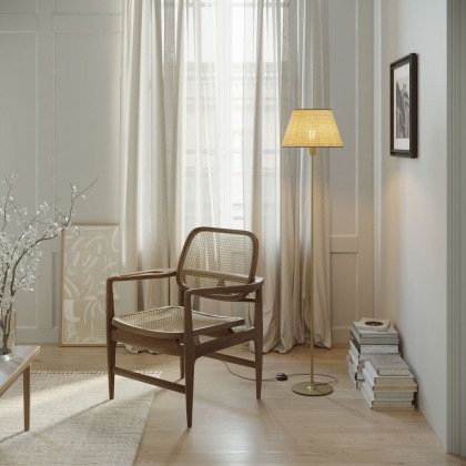 Lampadaire MAG-Y avec base ronde en métal et abat-jour Impero M