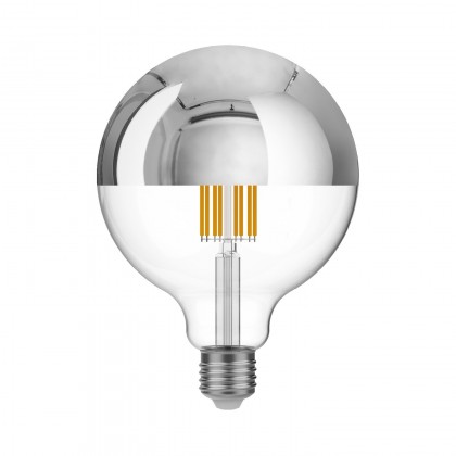 LED Halve Bol Zilver G125 7W 650Lm E27 2700K Dimbaar - A05