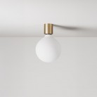 Applique en métal avec ampoule globe effet porcelaine