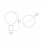 Metalen wandlamp met globe-lamp, porseleineffect