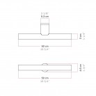 Metalen lamp voor wand- of plafondmontage met lineaire LED S14d-lamp