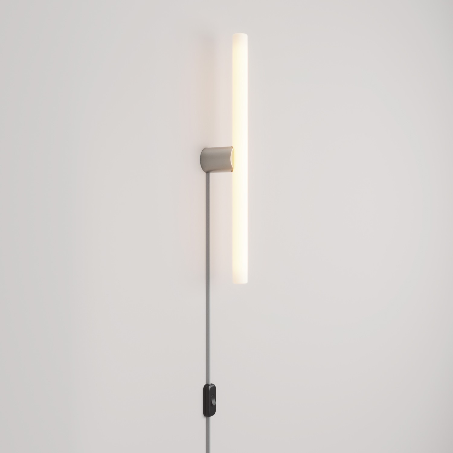 Lamp met stekker, metalen afwerking en lineaire LED S14d-lamp