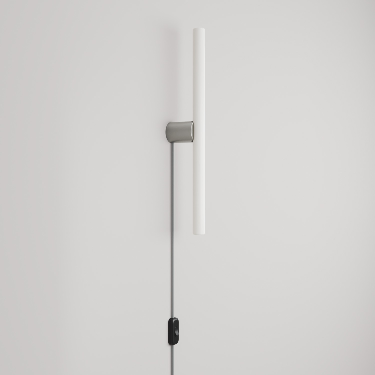 Lamp met stekker, metalen afwerking en lineaire LED S14d-lamp