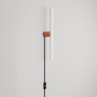 Lamp met stekker, metalen afwerking en lineaire LED S14d-lamp