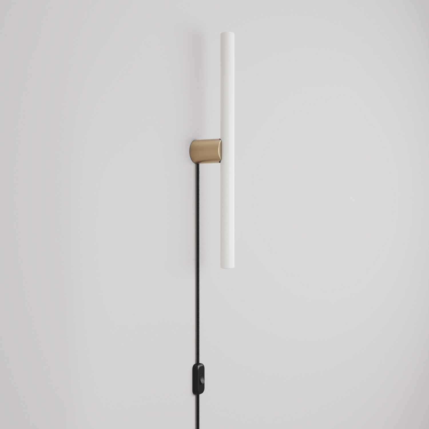 Lamp met stekker, metalen afwerking en lineaire LED S14d-lamp