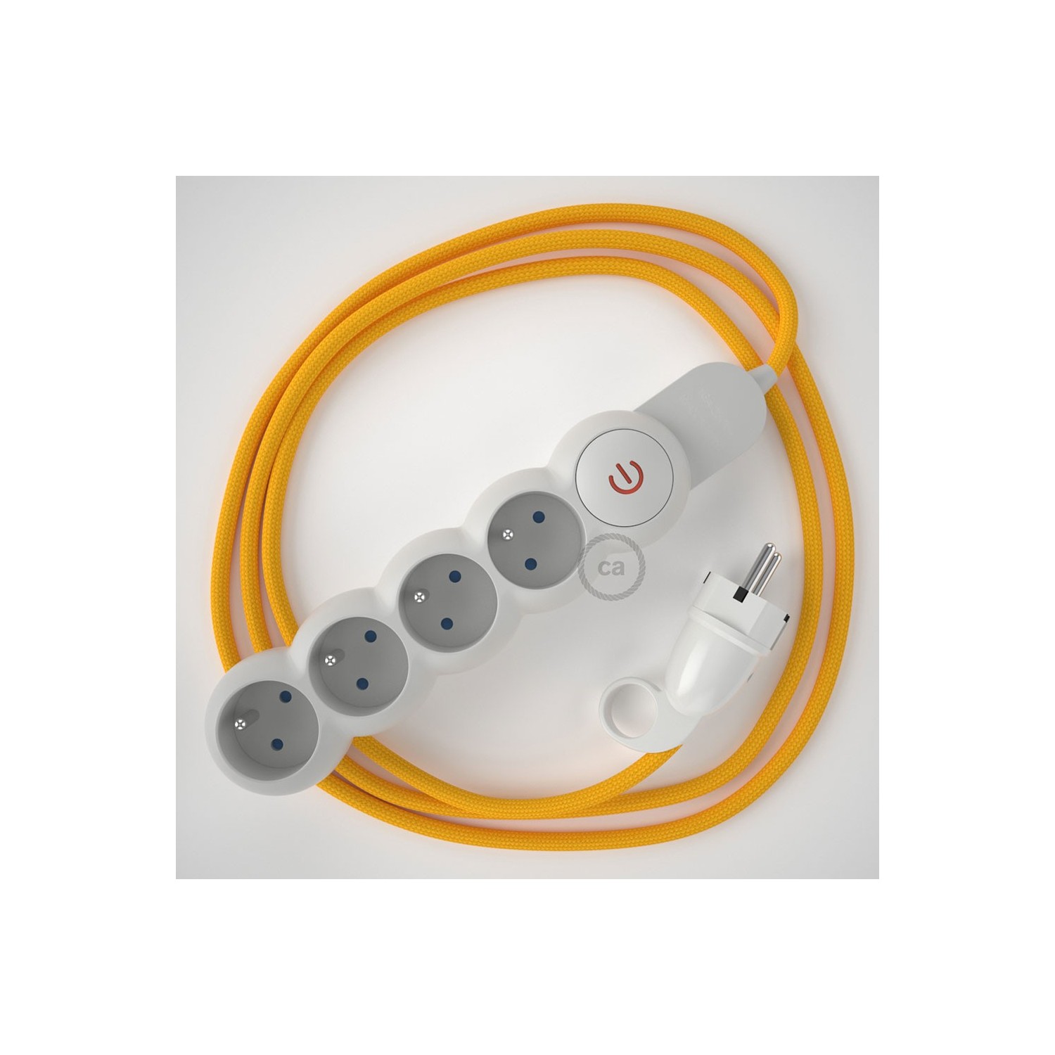 Rallonge électrique avec câble textile RM10 Effet Soie Jaune 2P 10A Made in  Italy.